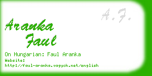 aranka faul business card